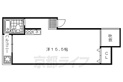 京都市営烏丸線 北大路駅 徒歩10分の賃貸マンション 3階ワンルームの間取り
