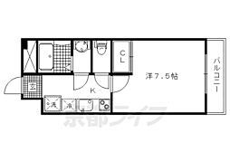 JR山陰本線 二条駅 徒歩13分の賃貸マンション 1階1Kの間取り