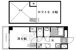 JR山陰本線 二条駅 徒歩24分の賃貸マンション 3階1Kの間取り