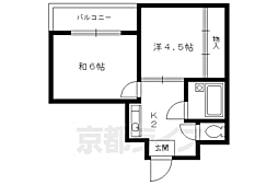 京阪本線 神宮丸太町駅 徒歩9分の賃貸マンション 4階2Kの間取り