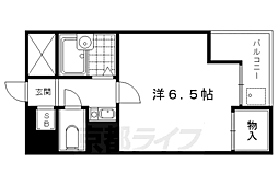 ヴィラ六基 3階1Kの間取り