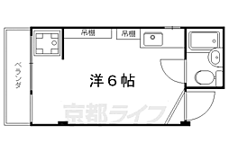Ｃａｒｌ　Ｖｉｌｌａ　茶山 2階ワンルームの間取り