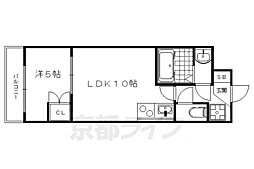 サクシード宝ヶ池 1階1LDKの間取り