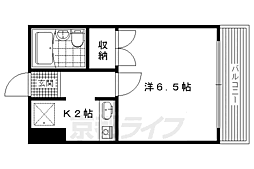 ラルブル北白川 1階1Kの間取り