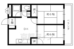 ヴィラージュ岩倉 2階2LDKの間取り