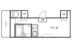 ラカサカンタール 2階ワンルームの間取り