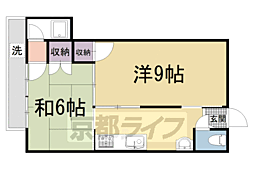 シャルマン北白川ハイツ 2階2Kの間取り