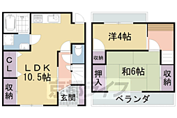 粟田口鳥居町戸建 2LDKの間取り