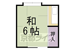 京福電気鉄道北野線 北野白梅町駅 徒歩8分の賃貸アパート 2階ワンルームの間取り