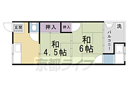 愛宕マンション 2階2Kの間取り