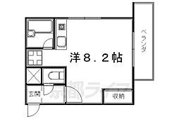 京都市営烏丸線 松ヶ崎駅 徒歩8分の賃貸マンション 2階ワンルームの間取り