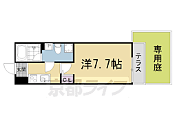 スターアパートメント京大北 102 1階1Kの間取り