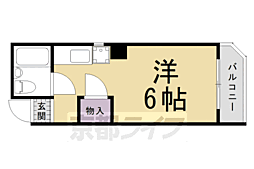 京都市営烏丸線 北山駅 徒歩10分の賃貸マンション 3階1Kの間取り