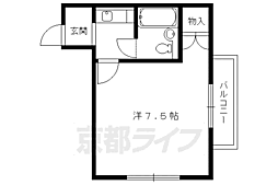 京福電気鉄道北野線 北野白梅町駅 徒歩18分の賃貸マンション 2階1Kの間取り