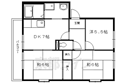 ジュネローザ宝ヶ池 2階3DKの間取り