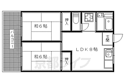 阪田ハイツ 1階2LDKの間取り