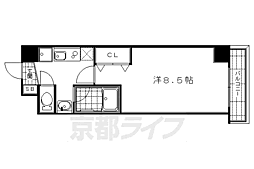 パルティール四条 3階1Kの間取り