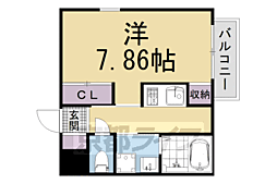ａｔｔｒｉｃｅ一乗寺 3階1Kの間取り