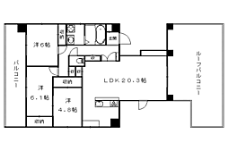シルエラ御所南 9階3LDKの間取り