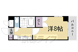 アーベイン吉田 1階1Kの間取り