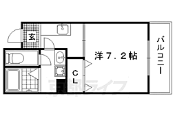 JR山陰本線 二条駅 徒歩20分の賃貸マンション 4階1Kの間取り