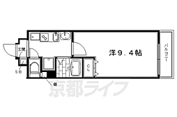 プレミアムステージ京大前 4階1Kの間取り