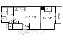 京都市営烏丸線 鞍馬口駅 徒歩4分の賃貸マンション 1階1DKの間取り