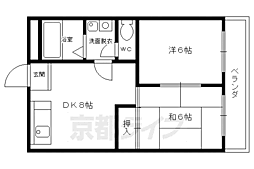 JR山陰本線 二条駅 徒歩15分の賃貸マンション 4階2LDKの間取り