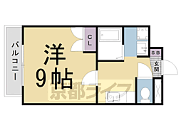 Ｐｅａｃｅｆｕｌ朱雀 4階1Kの間取り