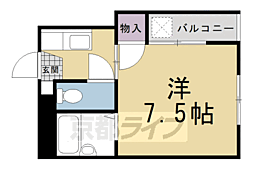 グランシャリオ 1階1Kの間取り