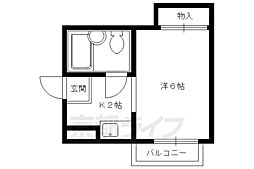 ハイツ島田 3階1Kの間取り
