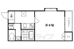 翔鶴館 1階1Kの間取り