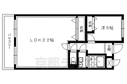 ウィンド岩倉 3階1LDKの間取り