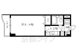デトムワン銀閣寺道 3階1DKの間取り