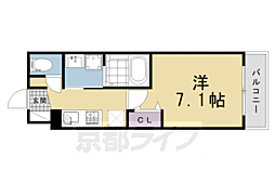 京都市北区大宮北林町アパート 1Kの間取図画像