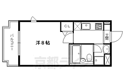 シャローム北白川 1Kの間取図画像