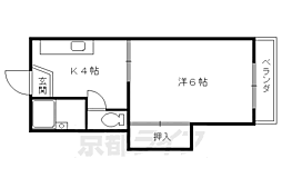 タウニィ里ノ前 1Kの間取図画像