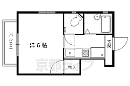 レーベン一乗寺 1Kの間取図画像