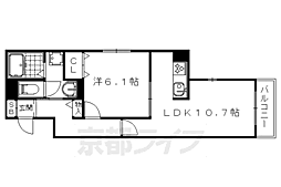 Grange四条大宮 1LDKの間取図画像