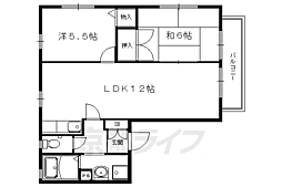 桜ハイツ 2LDKの間取図画像