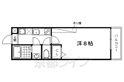 アークリード洛北 1Kの間取図画像