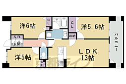 エスリード京都二条 3LDKの間取図画像