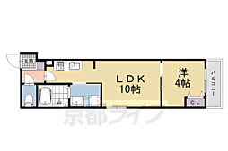 アドバンスコート四条堀川II 1DKの間取図画像