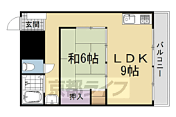 コープ鴨川A棟 1LDKの間取図画像