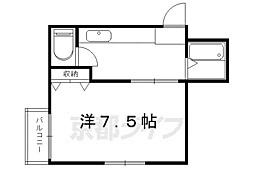 ラフイネ一乗寺 1Kの間取図画像
