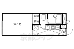 レオパレス朱雀 1Kの間取図画像