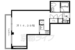 リバーサイド松家 1Kの間取図画像