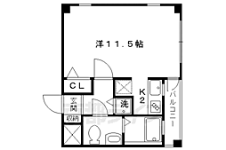 K's 1Kの間取図画像