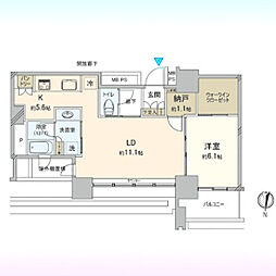 グランドミッドタワーズ大宮フォレストタワー 1SLDKの間取図画像
