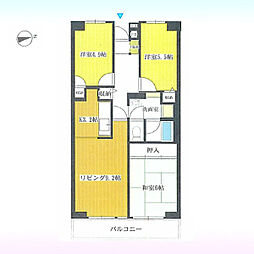 洋伸大宮マンション 3LDKの間取図画像